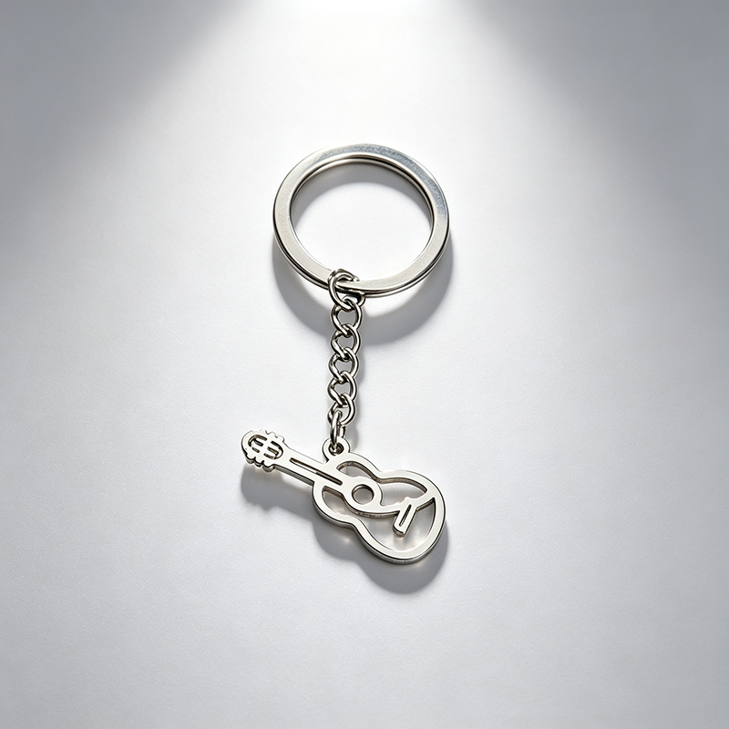 Musical Instrument All - Hollow Stainless Steel Guitar Pendant Key