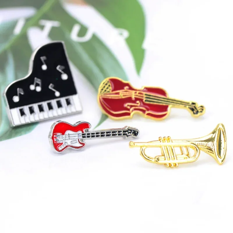 Musical Instrument Veena - Retro Creative Guitar Violin Piano Enamel