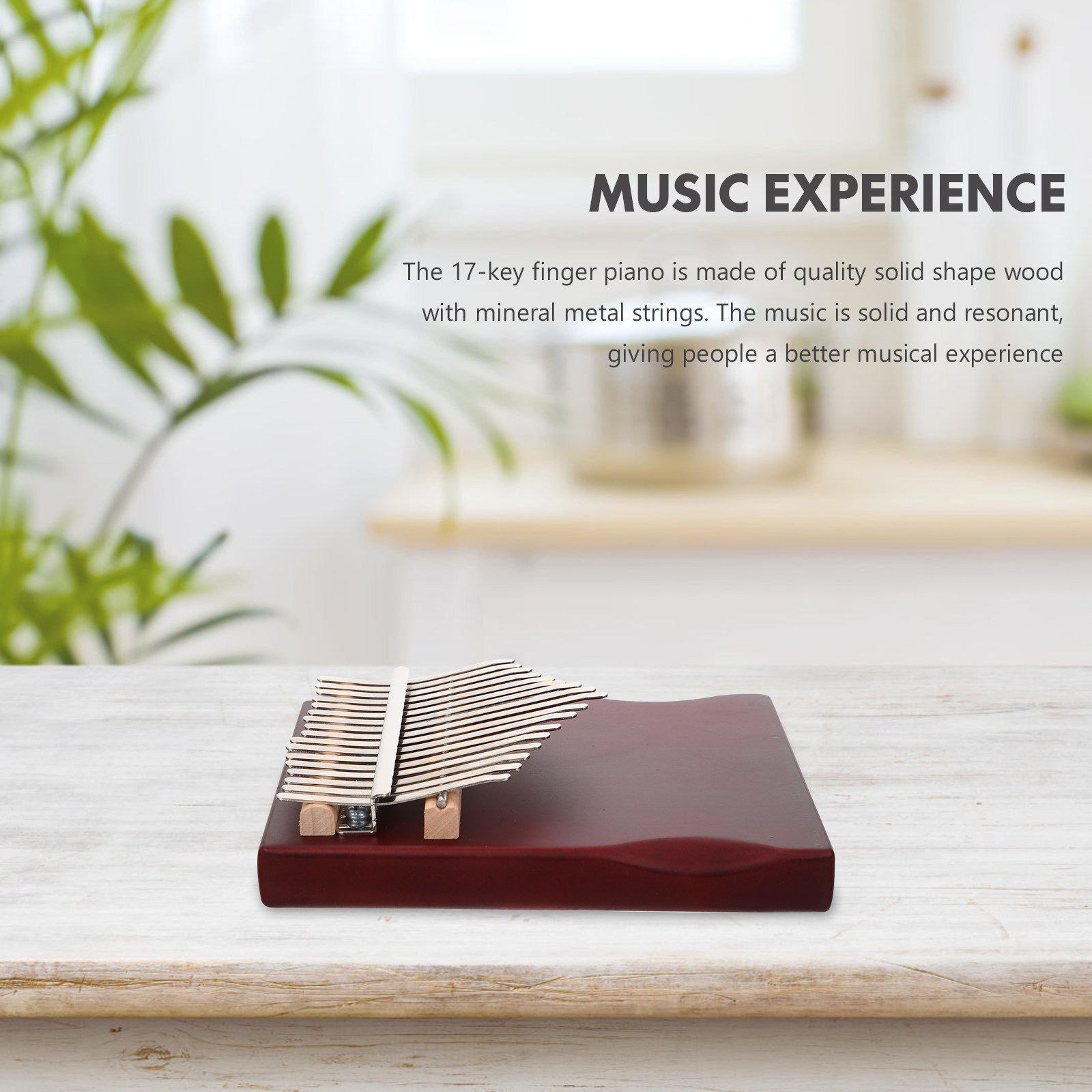 Musical Instrument Kalimba - 1Set Kalimba Wooden 17-Tone Thumb Piano