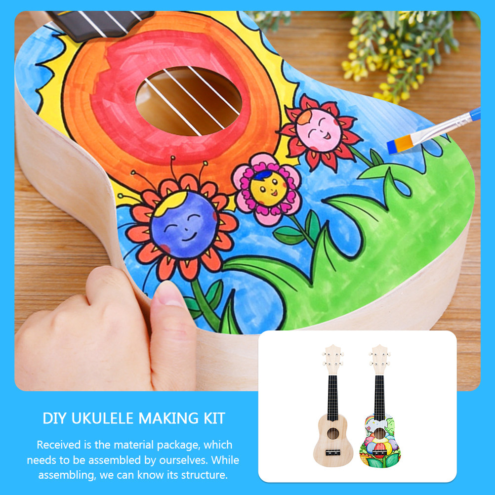 Musical Instrument Diy For Kids - 1Set DIY Wooden Ukulele Kit Creative