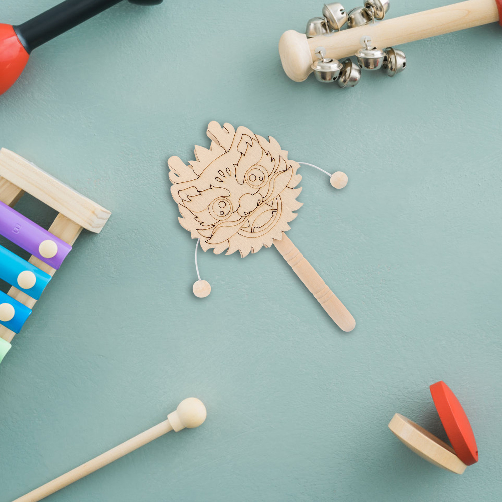 Unfinished Wooden Rattle Drum  - огляд і ціна Musical Instrument Diy For Kids