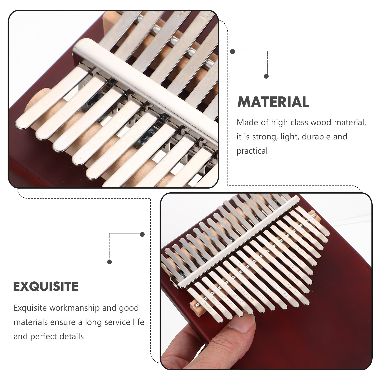 1Set Kalimba Wooden 17-Tone Th - огляд і ціна Musical Instrument Kalimba