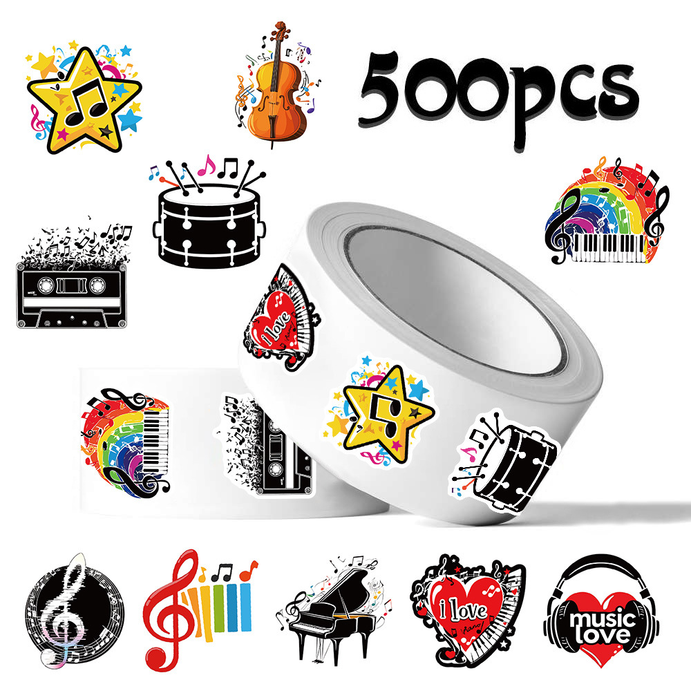 500pcs Roll Stickers Musical I - огляд і ціна Musical Instrument Diy For Kids