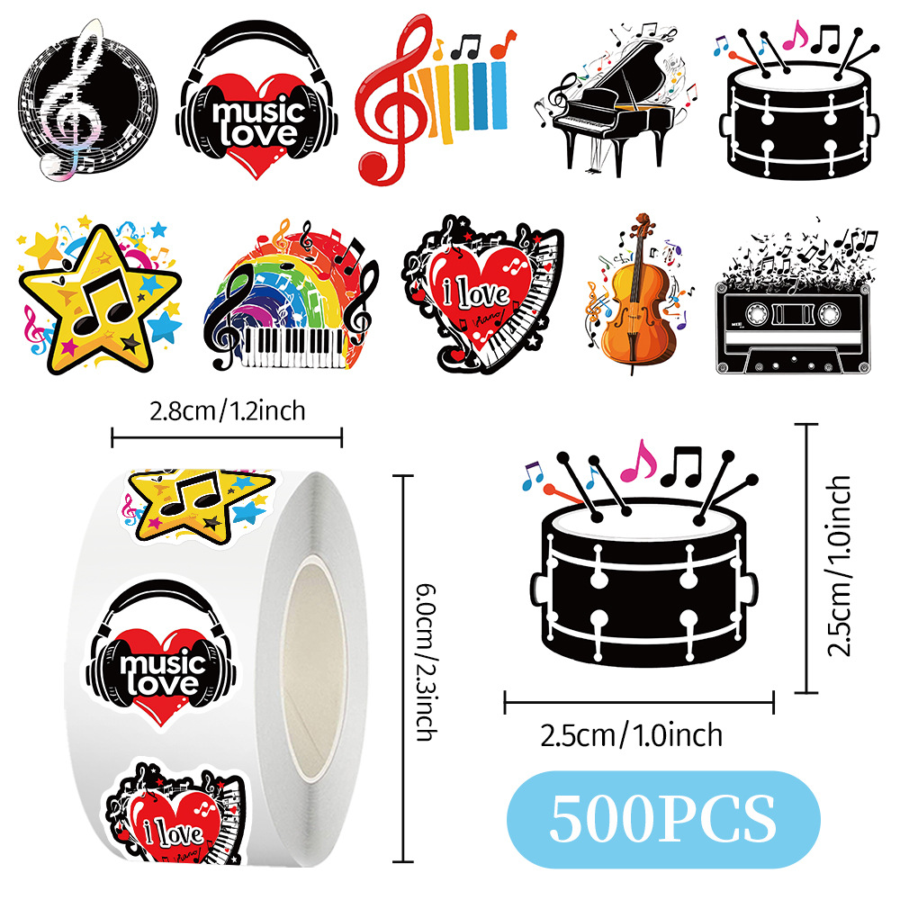500pcs Roll Stickers Musical I - огляд і ціна Musical Instrument Diy For Kids