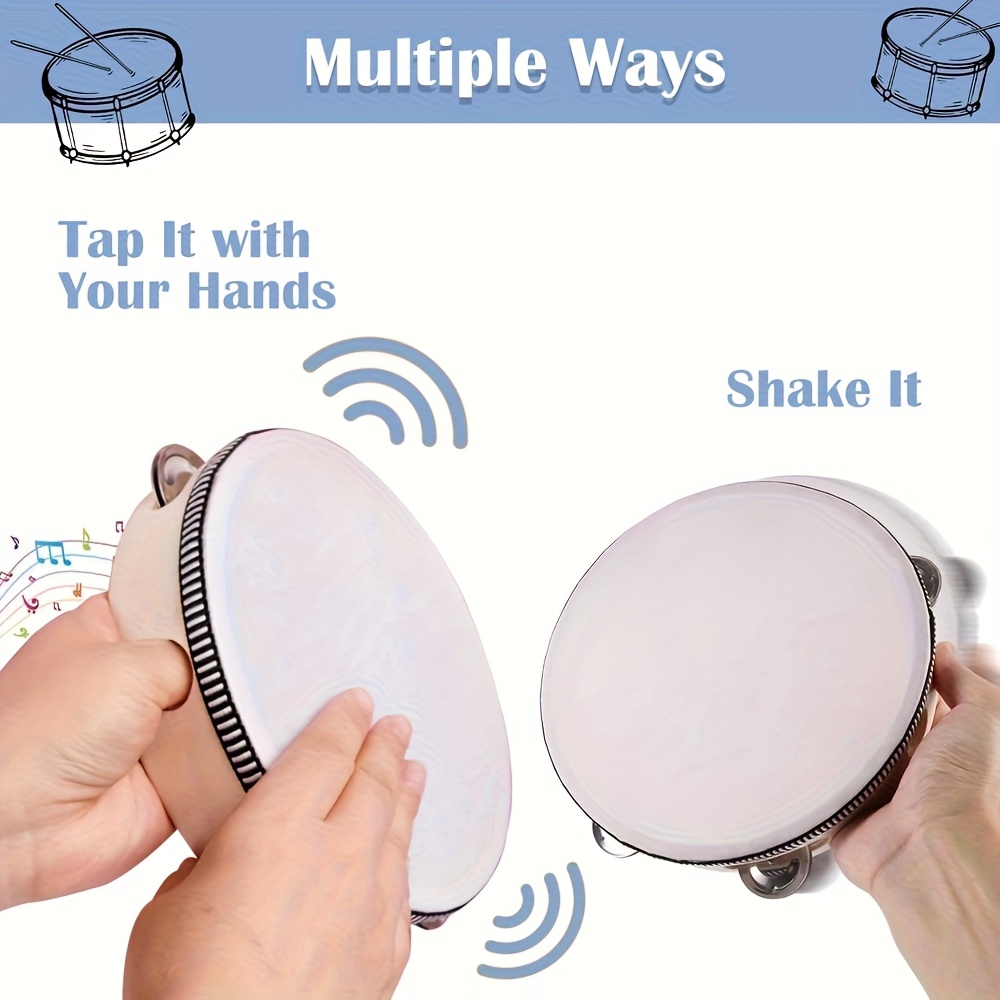 1/3pcs Wooden Tambourine 6/8/1 - огляд і ціна Musical Instrument Game