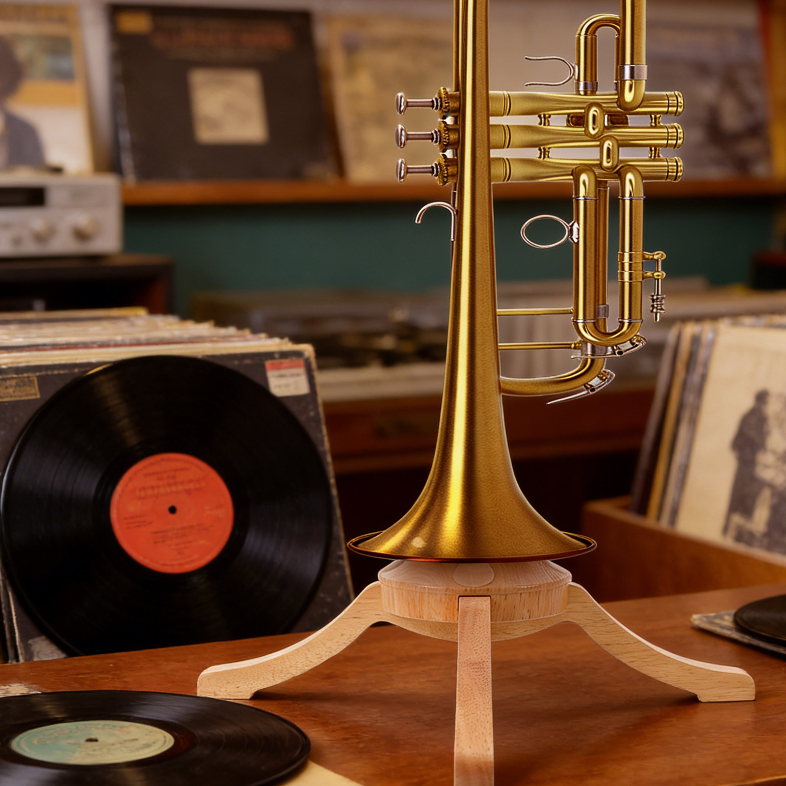 Wooden 4-Leg Trumpet Stand Det - огляд і ціна Musical Instrument Cornet