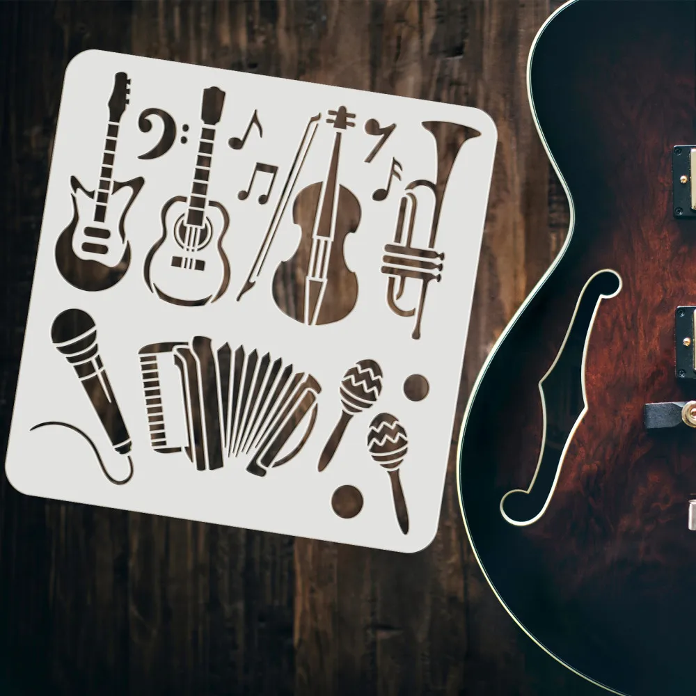 2pcs Musical Instruments Stenc - огляд і ціна Musical Instrument In Drawing