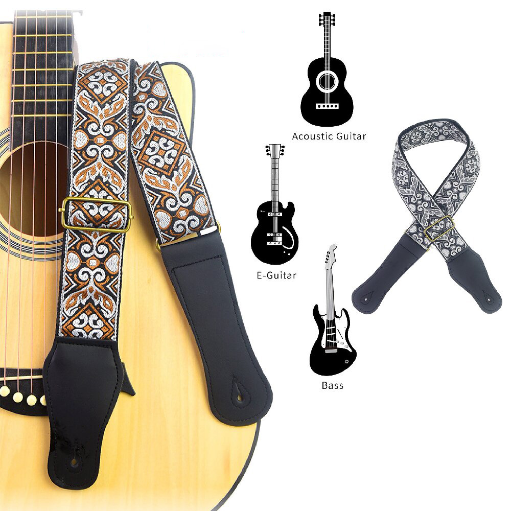Guitar Strap Embroidered Print - огляд і ціна Musical Instrument Dulcimer